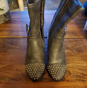 Luichiny studded grey calf boots